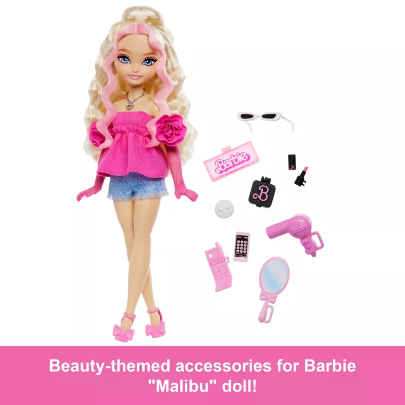 Barbie Dream Besties 'Malibu' modepop met 8 make-up- en haaraccessoires