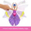 Barbie Dance and Flutter pop met 2-in-1 transformatie van danseres naar vlinder, paars haar