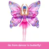 Barbie Dance and Flutter pop met 2-in-1 transformatie van danseres naar vlinder, paars haar