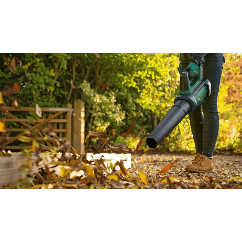 Bosch AdvancedLeafBlower 36V-750 accu-bladblazer, 36 V, 1x 2,0 Ah, lader, 750 m³/h, 100-200 km/h, borstelloos, 3,5 kg, groen/zwart
