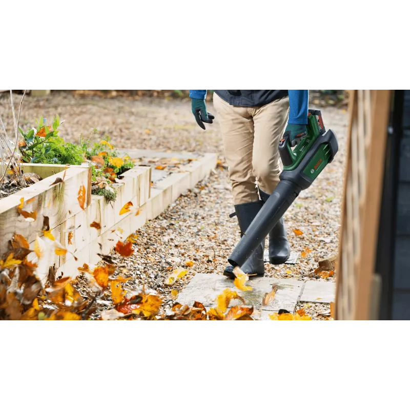 Bosch AdvancedLeafBlower 36V-750 accu-bladblazer, 36 V, 1x 2,0 Ah, lader, 750 m³/h, 100-200 km/h, borstelloos, 3,5 kg, groen/zwart