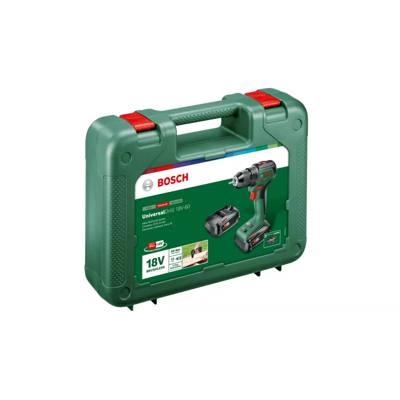 Bosch UniversalBohrschrauber 18V-60 1900 tpm sleutelloos 1,3 kg zwart, groen