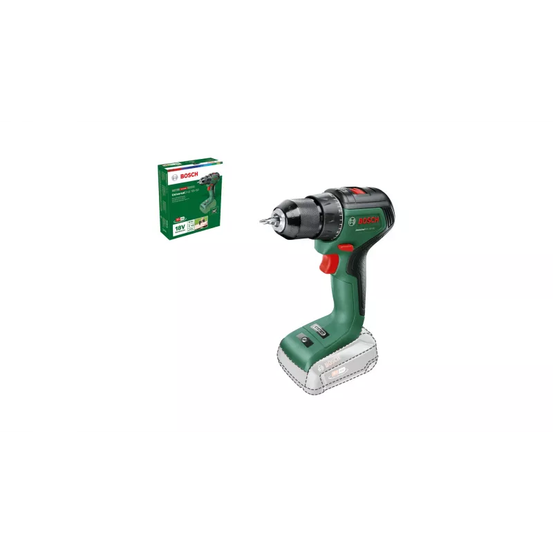 Bosch UniversalDrill 18V-60 accuboor-schroefmachine, 18 V, 60 Nm, 1900 tpm, 2 snelheden, zonder accu, groen/zwart