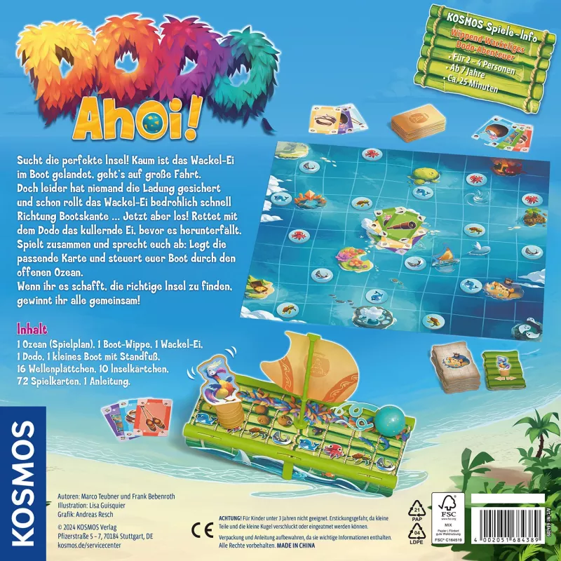 Kosmos 684389 Dodo Ahoi! bordspel, 2-4 spelers, 25 min, vanaf 7 jaar