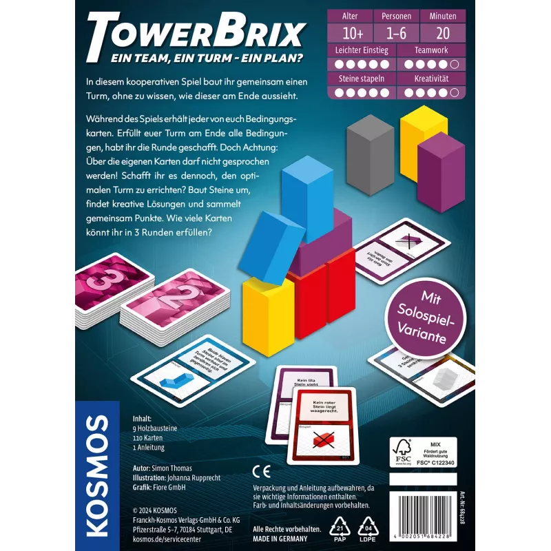 Kosmos TowerBrix 20 min bordspel familie