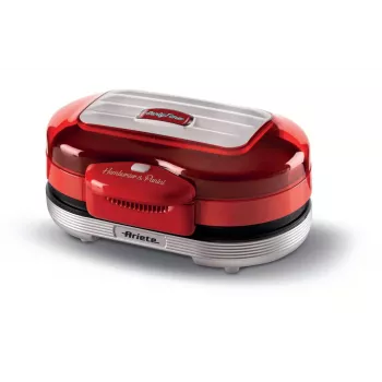 Ariete 205 hamburgermaker Party Time, hamburgermachine, 1200 W, dubbele antiaanbakplaten, 2 vakken, eenvoudig te reinigen, rood