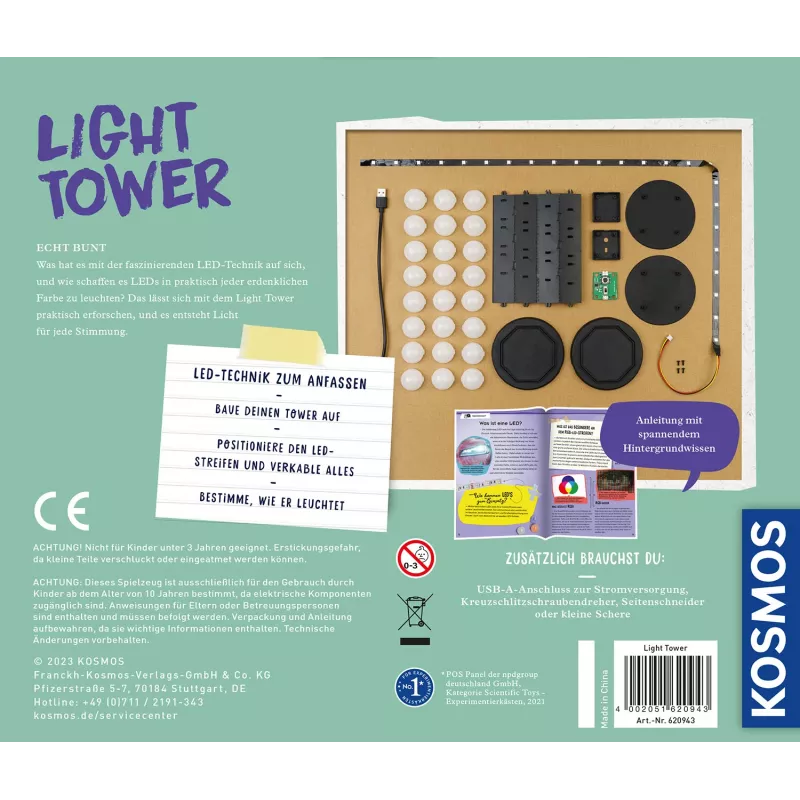 Kosmos Light Tower, experimenteerkast, elektriciteit, 10 jaar