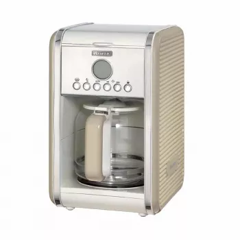 Ariete 1342 Amerikaans koffiezetapparaat, kan van gehard glas, tot 12 kopjes, 24-uurs programmeerbare timer, LCD-display, automatische uitschakeling, 2000 W, kunststof, beige