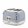 Ariete 156 4-sneden vintage toaster, 1600 watt, 6 bruiningsstanden, gelakt roestvrijstaal in pastelblauw, zonder sandwichmandjes. Blauw