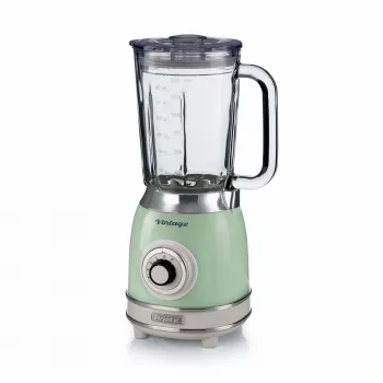 Ariete 583, vintage blender met 1,5 liter glazen kan, 4 roestvrijstalen messen, 4 snelheden + pulse, 1000 watt, groen