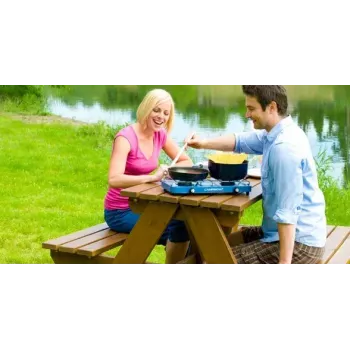 Campingkooktoestel Campingaz Base Camp 2 kookzones blauw