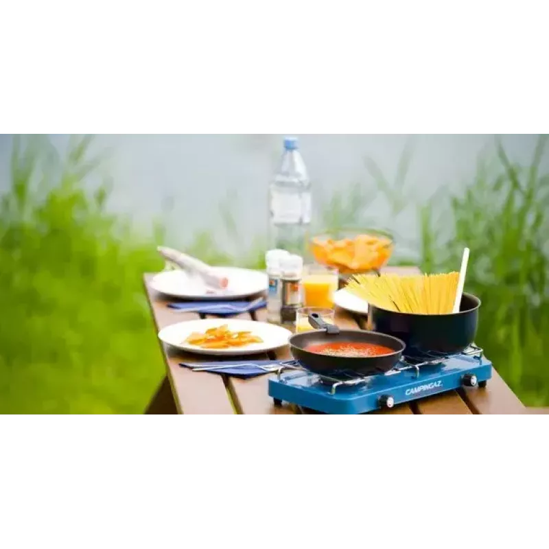 Campingkooktoestel Campingaz Base Camp 2 kookzones blauw