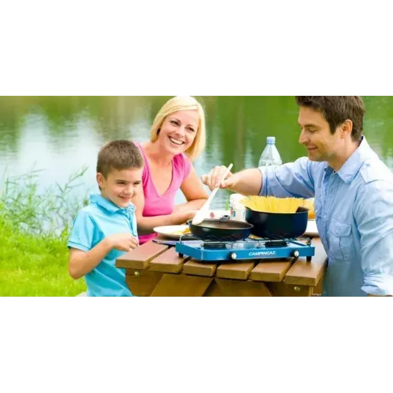 Campingkooktoestel Campingaz Base Camp 2 kookzones blauw