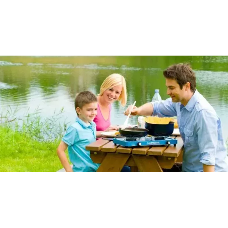 Campingkooktoestel Campingaz Base Camp 2 kookzones blauw