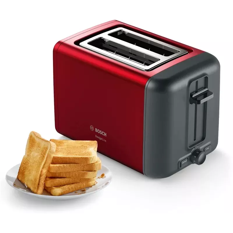 Bosch TAT3P424DE toaster 2 sneetjes 970 W zwart, rood