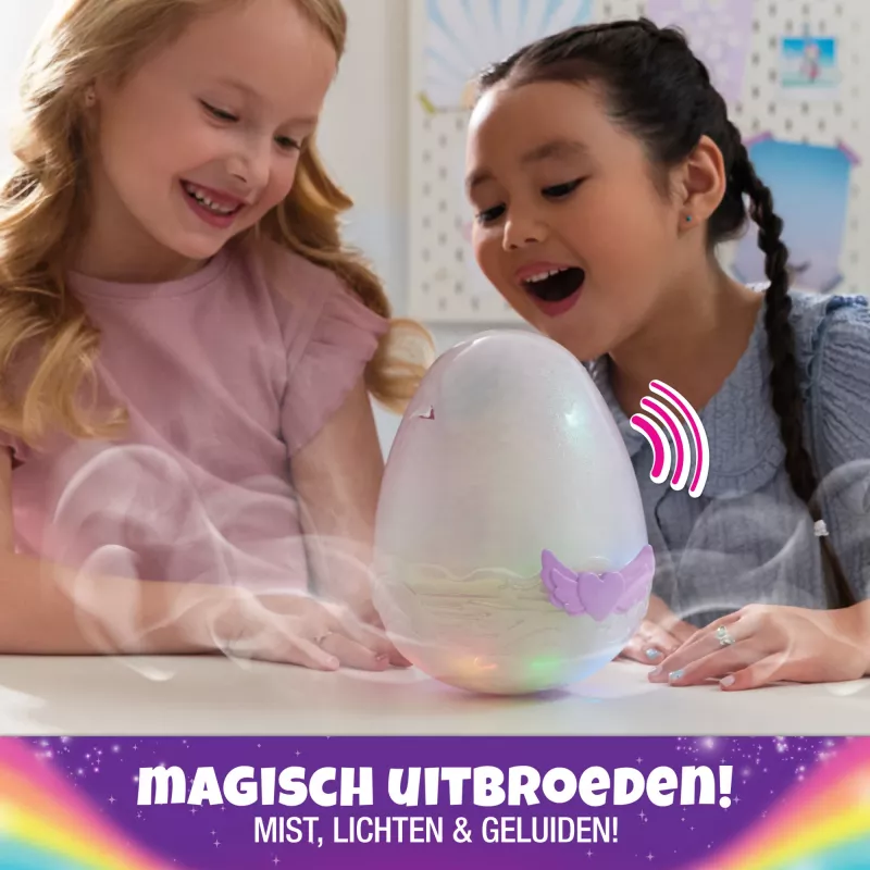 Hatchimals Alive Mystery Hatch Pufficorn Spinmaster AA-batterij roze wit