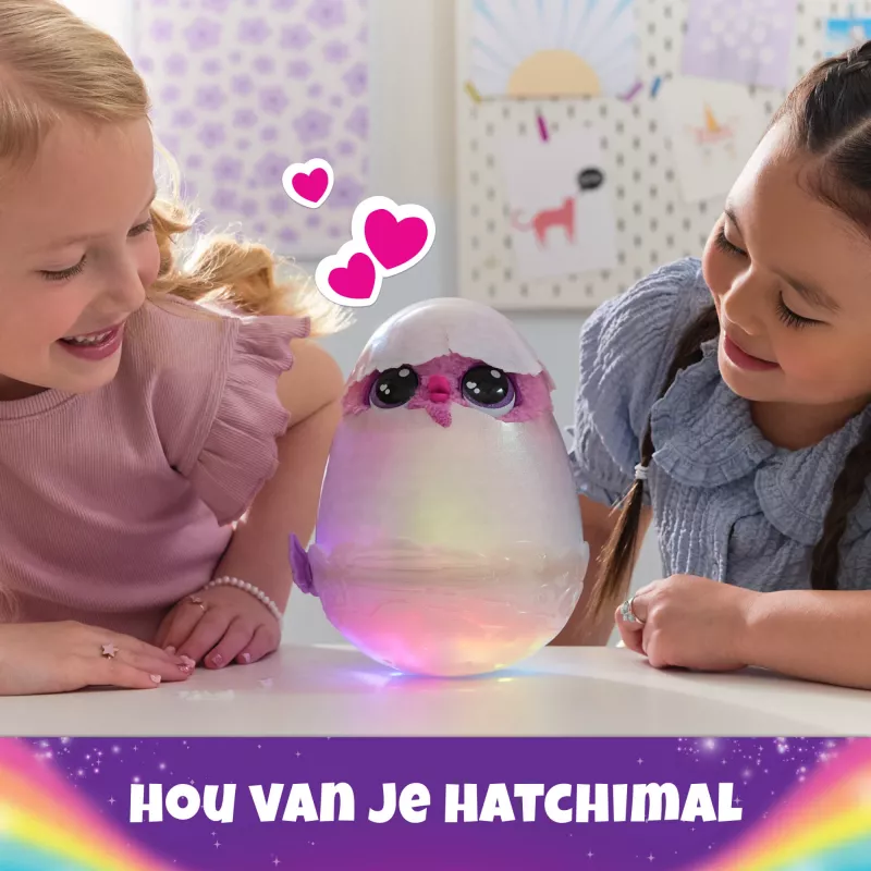 Hatchimals Alive Mystery Hatch Pufficorn Spinmaster AA-batterij roze wit