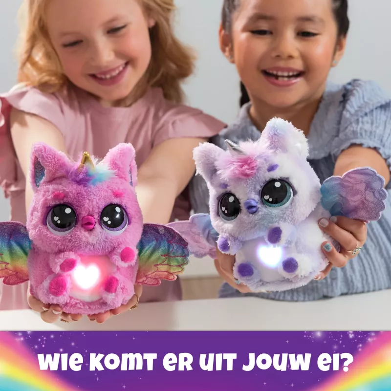 Hatchimals Alive Mystery Hatch Pufficorn Spinmaster AA-batterij roze wit