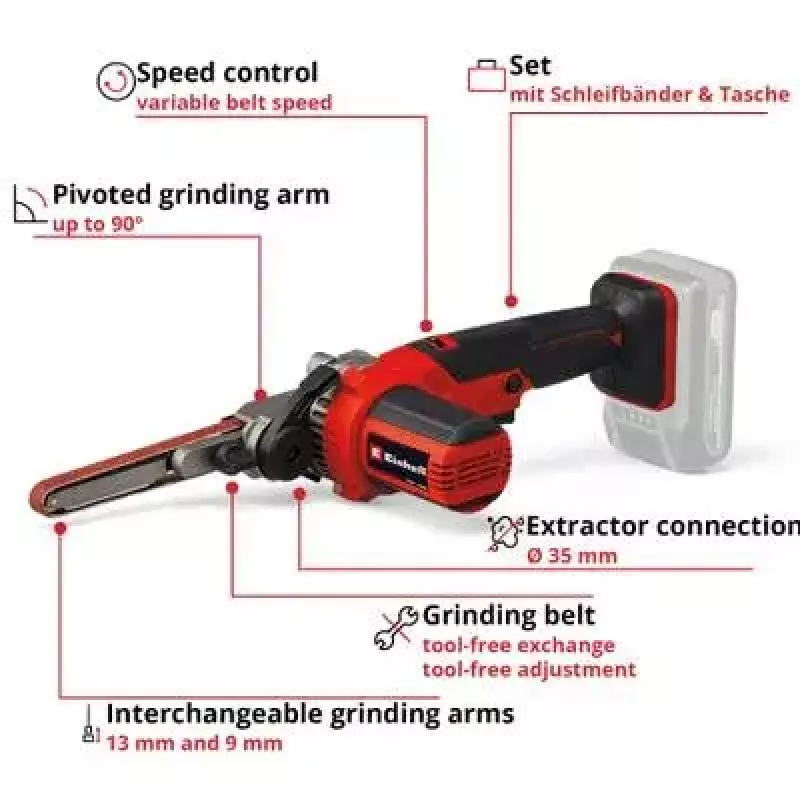 Einhell TE-BF 18 Li Solo accu-bandvijl, 18 V (zonder accu)