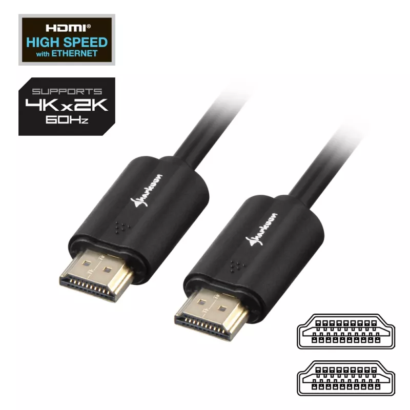 SHARKOON High Speed HDMI-kabel - Ultra HD 4K M/M 7,5m
