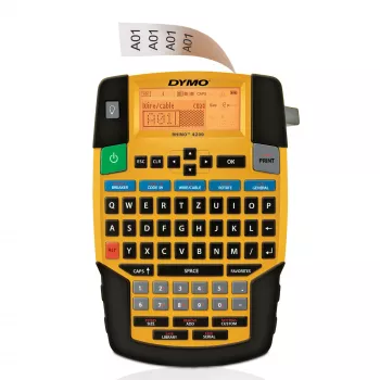 DYMO RHINO 4200 industriële labelprinter | QWERTZ-toetsenbord en tijdbesparende hotkeys | Robuuste labelprinter voor bouwplaatsen en zwaar labelwerk