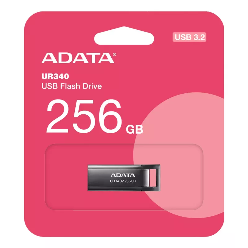 ADATA UR340 USB-stick 256 GB USB Type-A 3.2 Gen 1, leessnelheid tot 100 MB/s, zwart