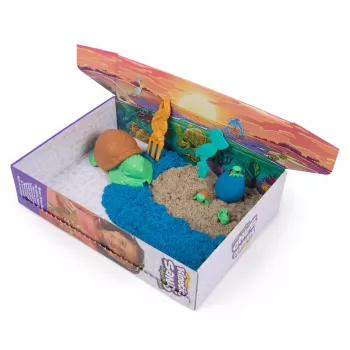 Kinetic Sand, Project Planet Turtle Beach met 397g speelzand, gereedschappen & vormen, duurzame milieuvriendelijke materialen, sensorisch speelgoed voor kinderen