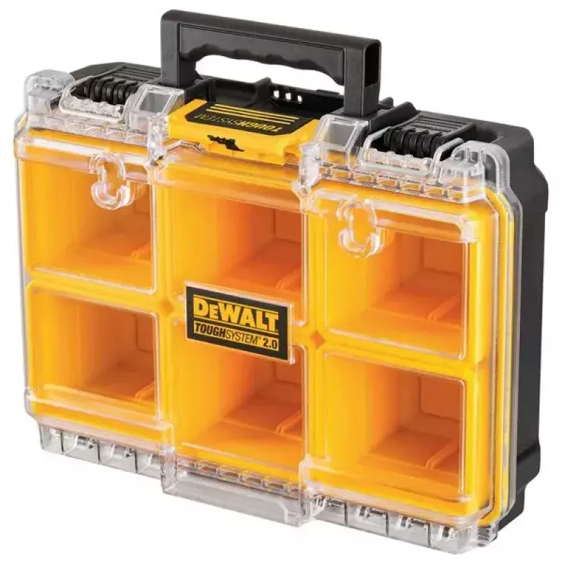 Gereedschapsopbergbox DeWALT ToughSystem 2.0 zwart transparant geel 6 vakken