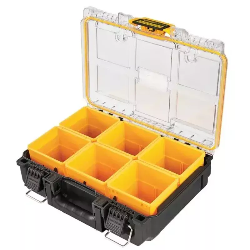 Gereedschapsopbergbox DeWALT ToughSystem 2.0 zwart transparant geel 6 vakken