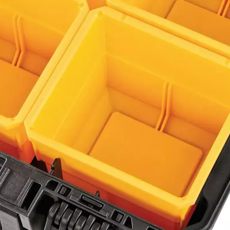 Gereedschapsopbergbox DeWALT ToughSystem 2.0 zwart transparant geel 6 vakken
