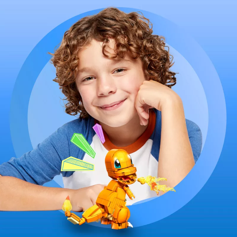 MEGA Pokémon Build & Show Charmander speelgoedbouwset, 10 cm hoog,