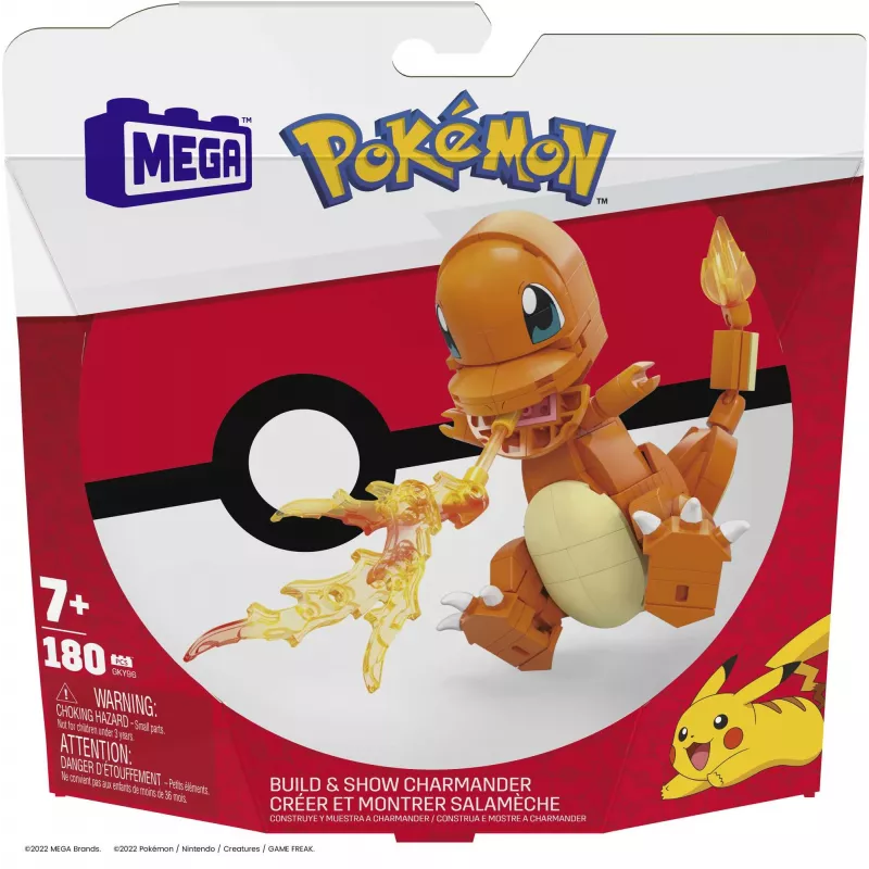 MEGA Pokémon Build & Show Charmander speelgoedbouwset, 10 cm hoog,