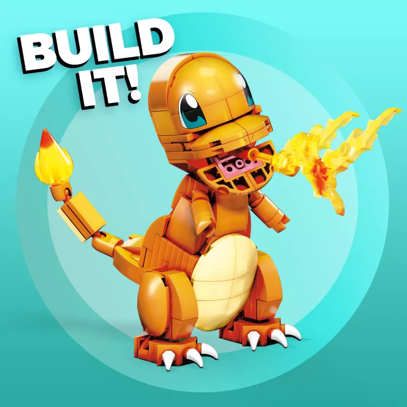 MEGA Pokémon Build & Show Charmander speelgoedbouwset, 10 cm hoog,