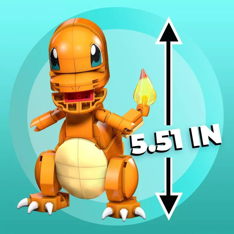 MEGA Pokémon Build & Show Charmander speelgoedbouwset, 10 cm hoog,