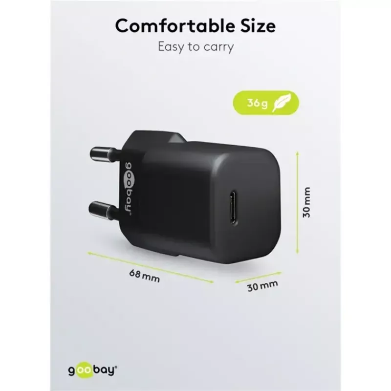 GOOBAY oplader 64574 30W USB-C PD naar Apple Lightning kabel 1 m, zwart