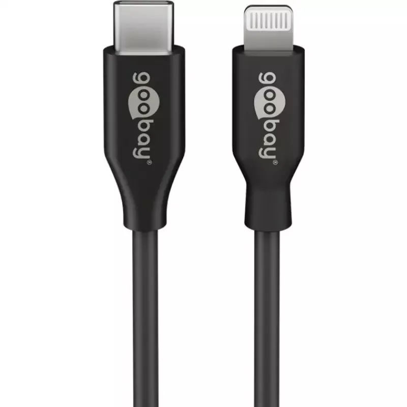 GOOBAY oplader 64574 30W USB-C PD naar Apple Lightning kabel 1 m, zwart