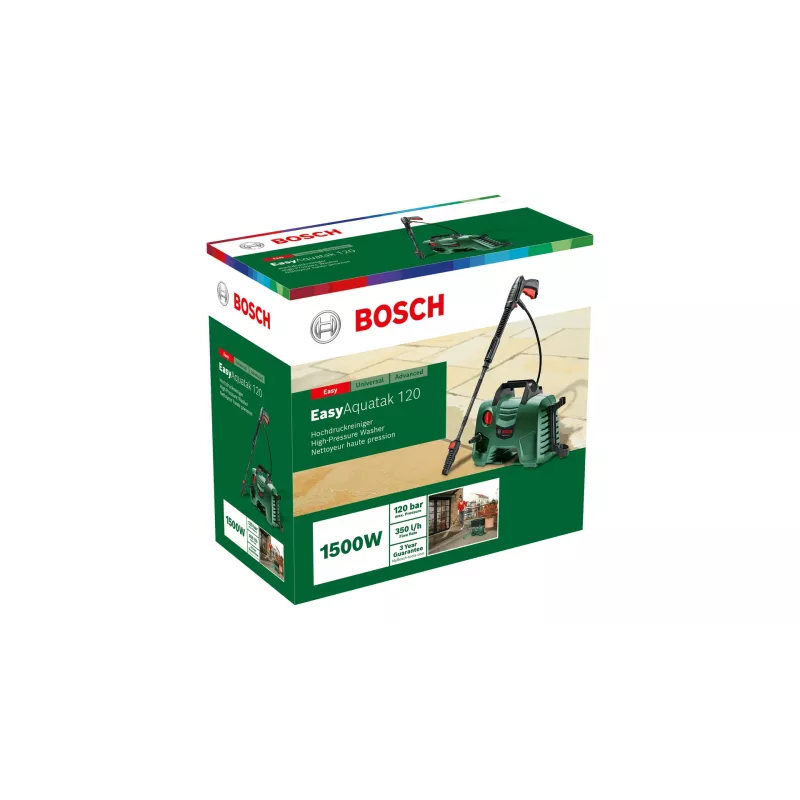 Bosch EasyAquatak 120 06008A7901 hogedrukreiniger, draagbaar, 120 bar, 350 l/h, 1500 W, groen/zwart