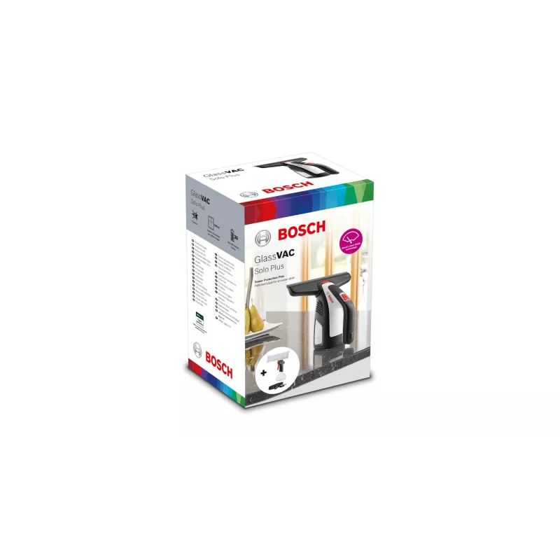Bosch GlassVAC Solo Plus 06008B7200 raamzuiger met sproeifles, looptijd 30 min, zwart/grijs