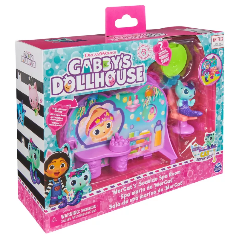 Deluxe kamer speelset Spin Master Gabby's Dollhouse – Wellness Room met stokstaartje-speelfiguur