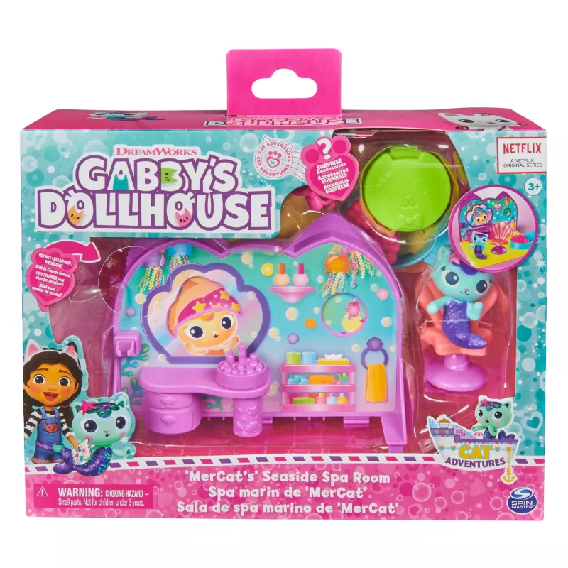 Deluxe kamer speelset Spin Master Gabby's Dollhouse – Wellness Room met stokstaartje-speelfiguur
