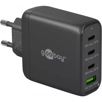Goobay oplader 64819 AC-snellader voor binnen zwart 3 USB Type-C