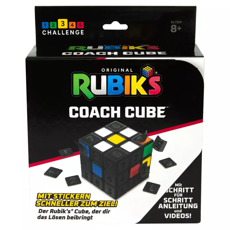 Rubik's Coach Cube, leer de 3x3 Cube op te lossen met stickers, handleiding & video's | stressverlagende fidget toy | fidget cube voor volwassenen | vanaf 8 jaar