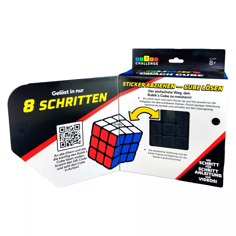 Rubik's Coach Cube, leer de 3x3 Cube op te lossen met stickers, handleiding & video's | stressverlagende fidget toy | fidget cube voor volwassenen | vanaf 8 jaar