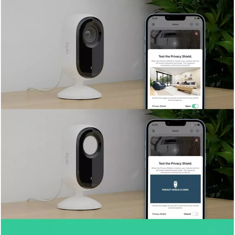 IP-beveiligingscamera Arlo Essential 2K Indoor Security Camera 2-pack draadloos binnen