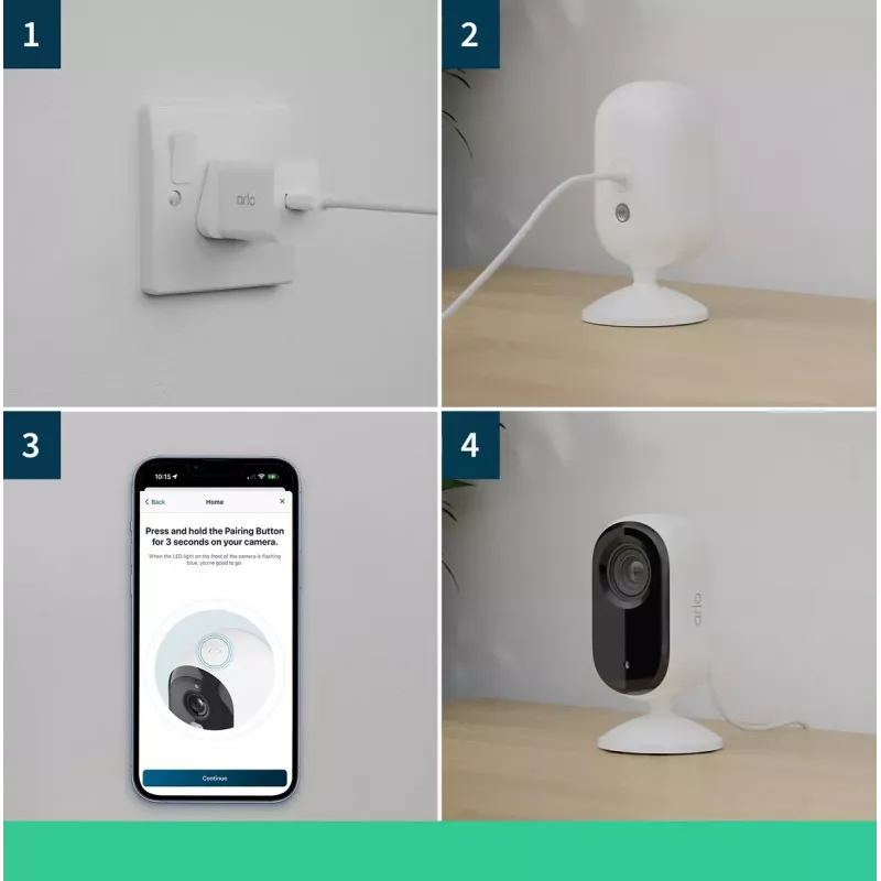 IP-beveiligingscamera Arlo Essential 2K Indoor Security Camera 2-pack draadloos binnen