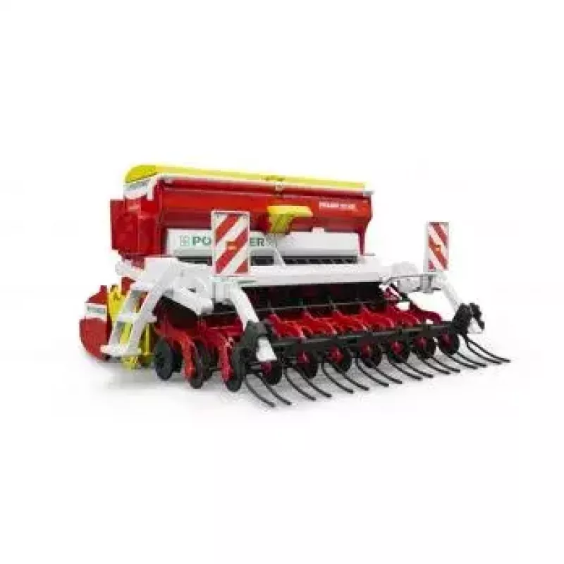 Speelgoedaccessoire BRUDER Pöttinger Vitasem 302ADD modeldeel, kunststof, rood/wit/geel