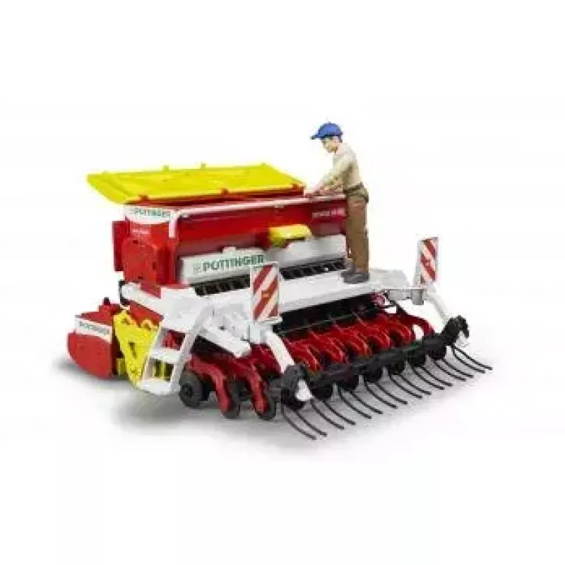 Speelgoedaccessoire BRUDER Pöttinger Vitasem 302ADD modeldeel, kunststof, rood/wit/geel