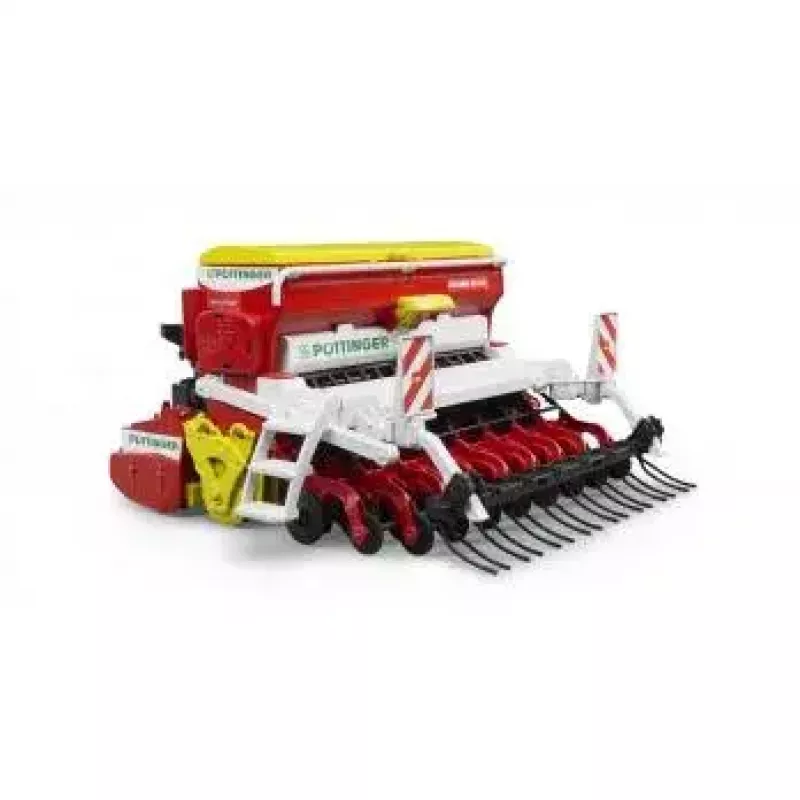 Speelgoedaccessoire BRUDER Pöttinger Vitasem 302ADD modeldeel, kunststof, rood/wit/geel
