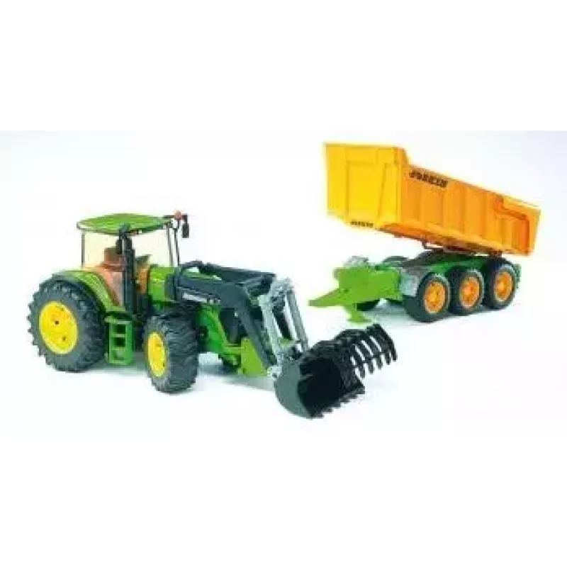 Bruder Joskin kiepaanhanger, 1:16, groen/geel