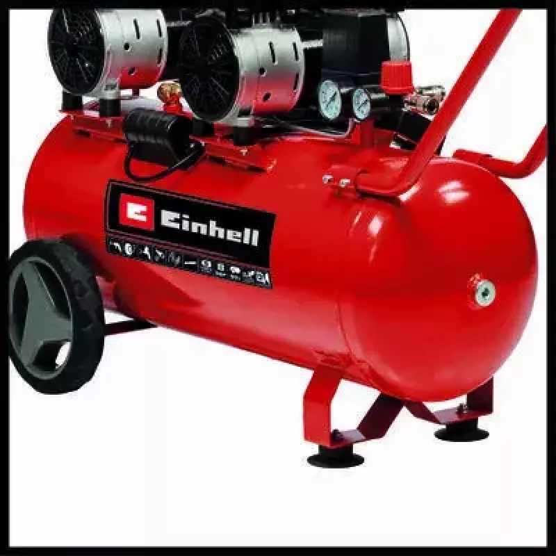 Einhell TE-AC 50 Silent 4020620 luchtcompressor, 1500 W, 50 l, 8 bar, rood/zwart